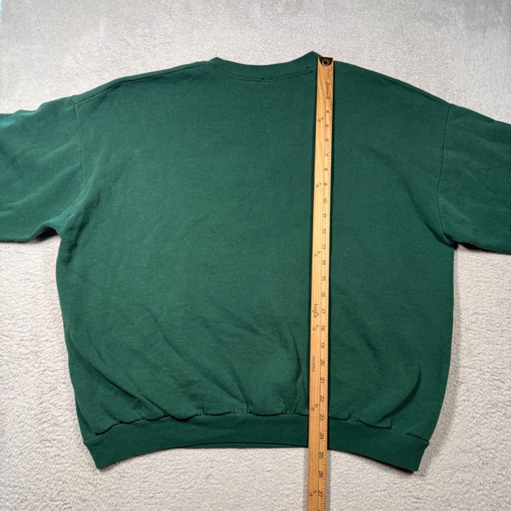 Vintage Wolf Dreamcatcher Sweatshirt Mens XL Green 90s Graphic Boxy Fit Pullover - Picture 4 of 5